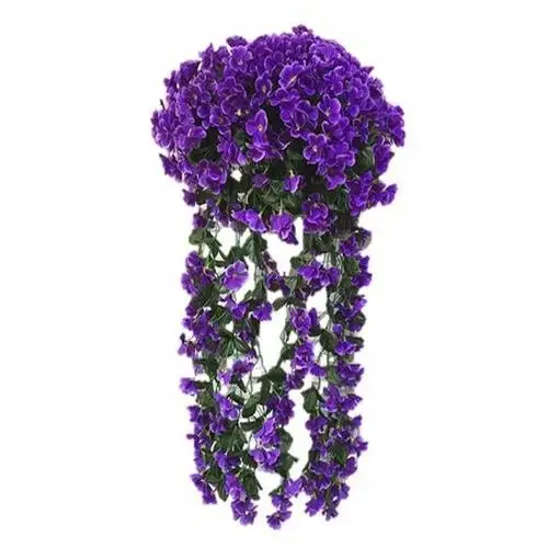 2x Sztuczny Kwiat Balkon Pelargonia fiolet ciemny girlanda zwisająca taras