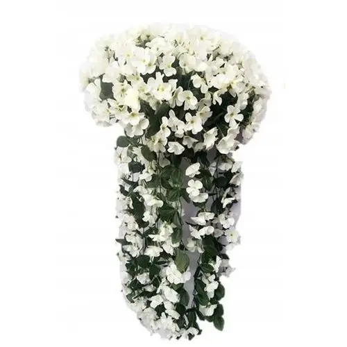 2x Sztuczny Kwiat Balkon Pelargonia kremowa biel