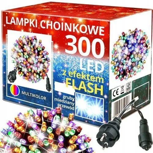 300 Led Lampki choinkowe Flash sznur na choinkę Choinka Błysk Zew/wew