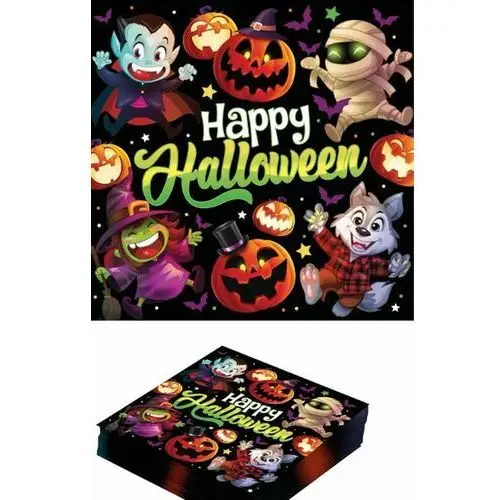 Serwetki papierowe Małe Potwory HAPPY HALLOWEEN kolorowe 16cm 20szt