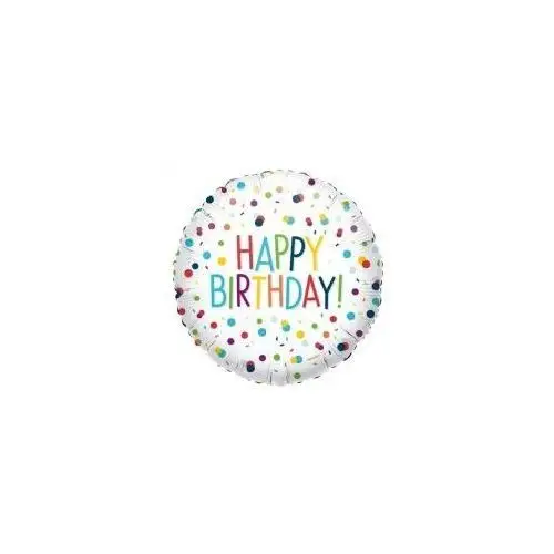 Amscan Balon foliowy Confetti Birthday standard 43cm