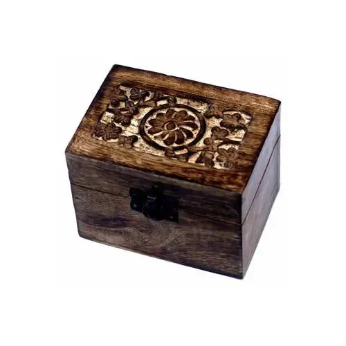 Ancient wisdom Drewniane pudełko, szkatułka w kwiaty na 6 olejków eterycznych 10ml