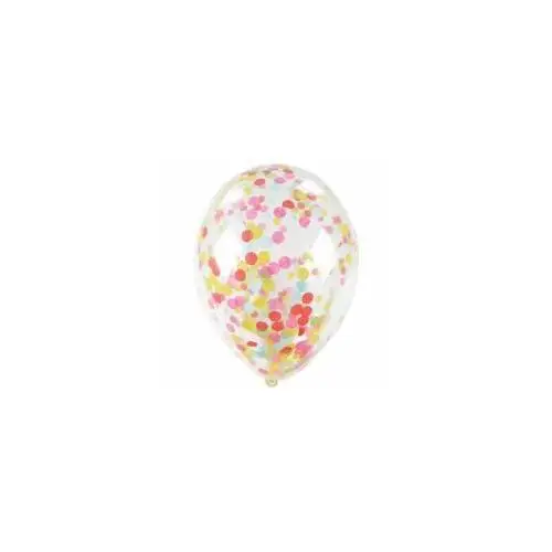 Balon 30 cm z konfetti przeźroczysty kolorowy 30 cm 5 szt. Arpex