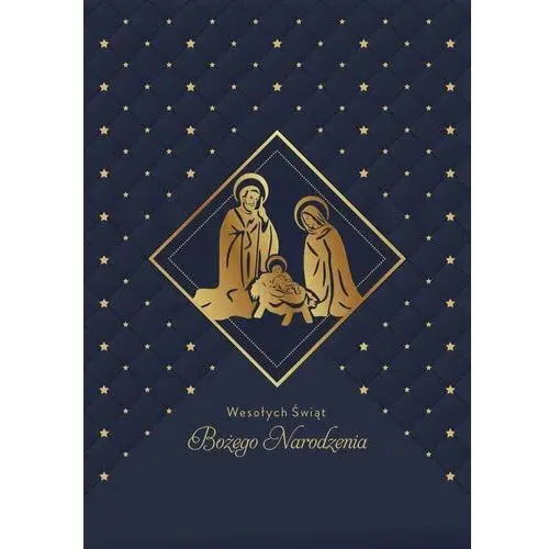 Kartka świąteczna Boże Narodzenie, złote obrazki, zestaw 5 karnetów z kopertami