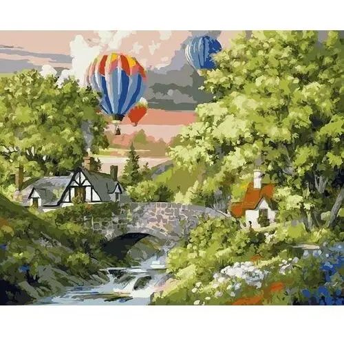 Balony nad miasteczkiem - malowanie po numerach 50x40 cm Artonly