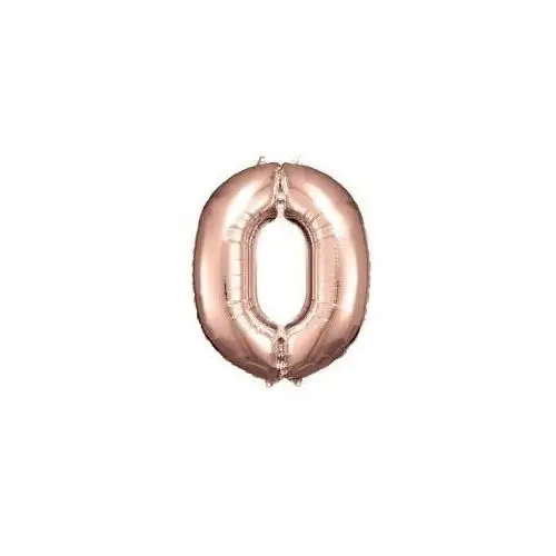 Balon foliowy cyfra 0 różowe złoto 70x86cm