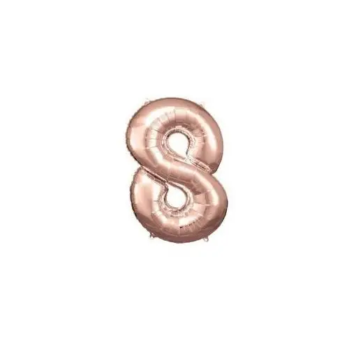 Balon foliowy cyfra 8 różowe złoto 57x86cm