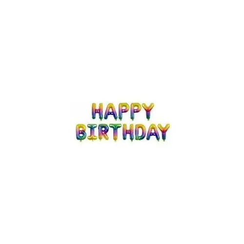 Balon foliowy Happy Birthday tęczowy 340x35 cm