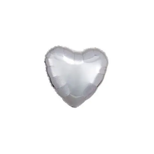 Balon foliowy metalik srebrny serce luzem 43cm
