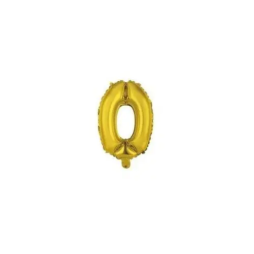 Balon foliowy mini cyfra 0 złota 30,5x40cm
