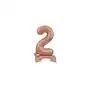 Balon foliowy mini cyfra 2 na stojaku różowe złoto Sklep on-line