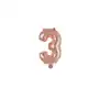 Balon foliowy mini cyfra 3 różowe złoto 25x40cm Sklep on-line