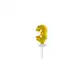 Balon foliowy mini cyfra 3 złota 7x12cm Sklep on-line
