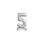 Balon foliowy mini cyfra 5 na stojaku srebrna Sklep on-line