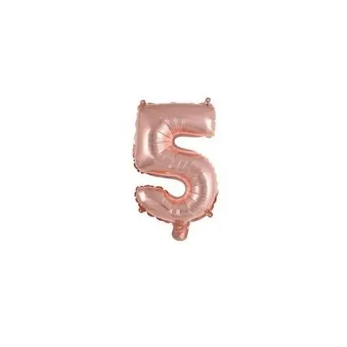 Balon foliowy mini cyfra 5 różowe złoto 25,5x40cm