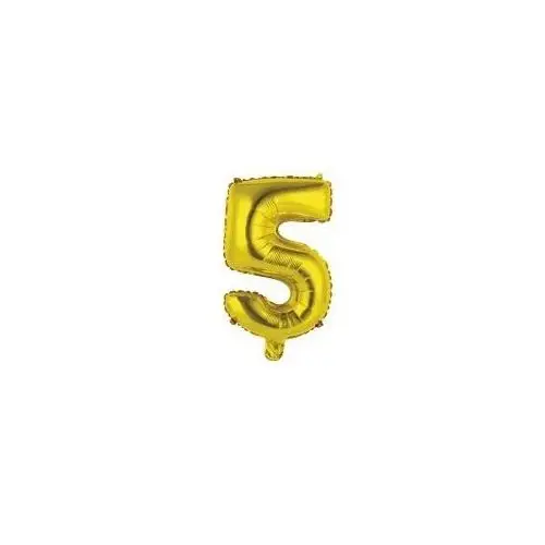 Balon foliowy mini cyfra 5 złota 25,5x40cm