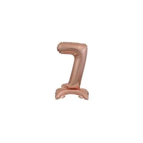 Balon foliowy mini cyfra 7 na stojaku różowe złoto