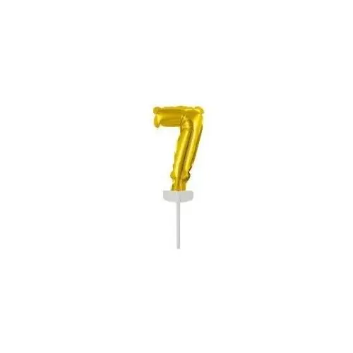 Balon foliowy mini cyfra 7 złota 7,5x12cm