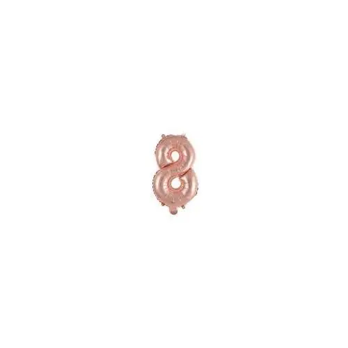 Balon foliowy mini cyfra 8 różowe złoto 29x40cm