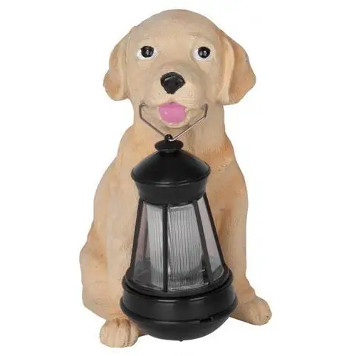 Biszkoptowy Piesek Figurka Ogrodowa Lampka 22 cm