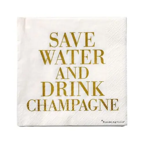 Bloomingville Serwetki save water drink champagne 20 szt. złoty napis 3