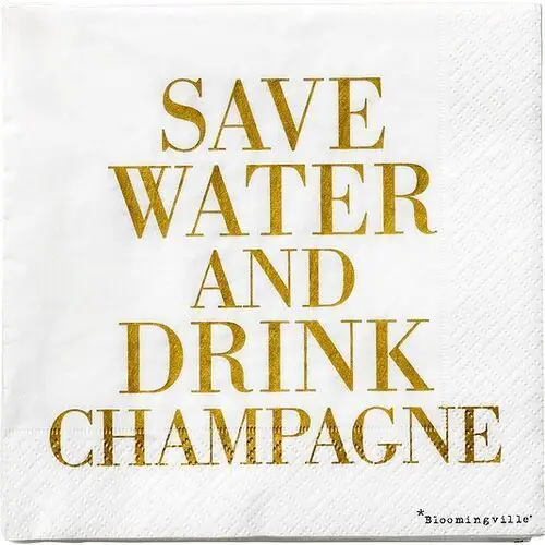 Bloomingville Serwetki save water drink champagne 20 szt. złoty napis 4