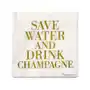 Bloomingville Serwetki save water drink champagne 20 szt. złoty napis Sklep on-line