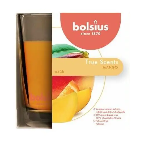 Świeca zapachowa w szkle true scents mango Bolsius