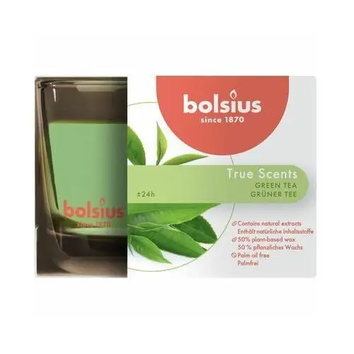 Świeca zapachowa w szkle True Scents zielona herbata Bolsius