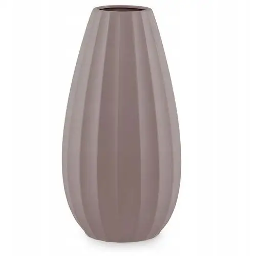 Brązowy wazon z ceramiki tłoczony wzór na pampasy