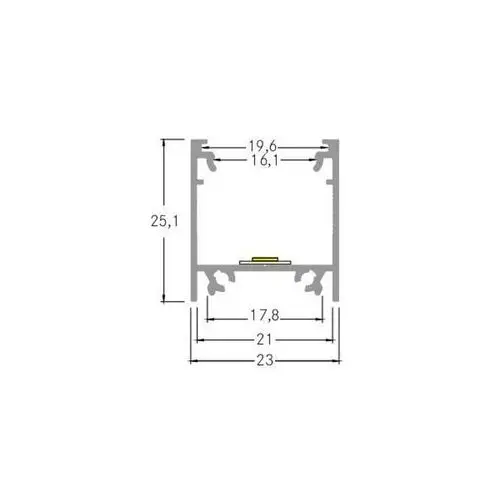 Profil montażowy BRUMBERG wysokość 25 mm długość 1 m aluminium