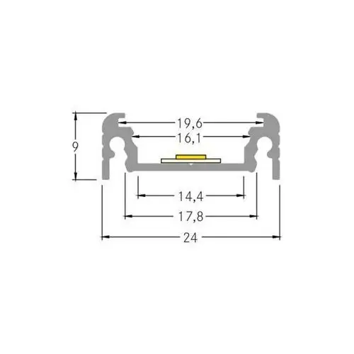 Profil montażowy wysokość 9 mm długość 1 m aluminium Brumberg