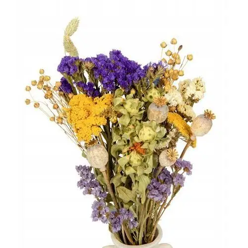 Bukiet suszonych kwiatów do wazonu Natural makówka, zatrwian, zestaw