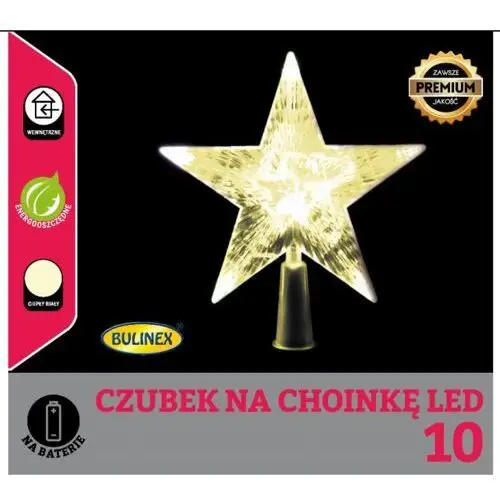 Gwiazda na choinkę 10 LED na baterie 16cm 10-118, 12932