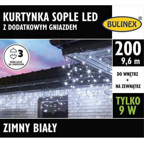 Kurtyna zewnętrzna Bulinex sople 200 LED 9,6 m biała