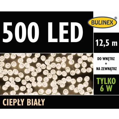 Lampki 500 LED Białe ciepłe sznur 12,5m 13-458, 18012