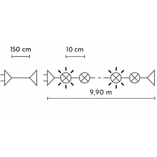 Bulinex Lampki choinkowe zewnętrzne ciepły biały 100 led zimny flesz 25-468