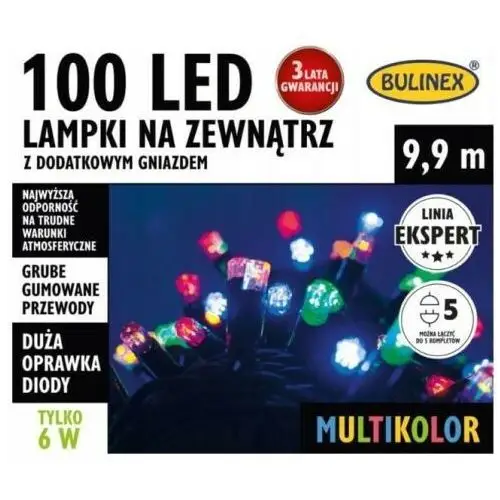 Lampki zewnętrzne 100 led 9,9 m kolorowe 25-851