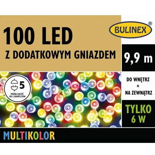 Lampki zewnętrzne 100 led 9,9 m multikolor Bulinex