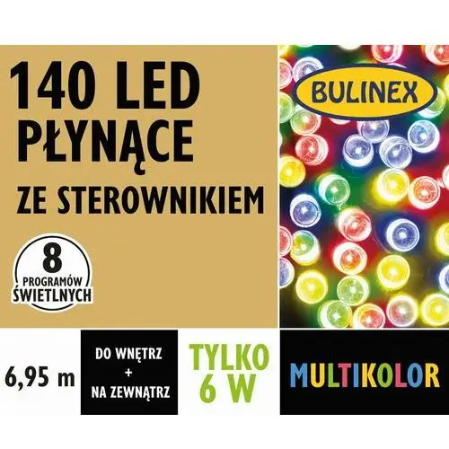 Lampki zewnętrzne Bulinex 140 LED sterowane 6,95 m multikolor