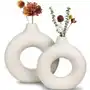 Ceramiczny Wazon Biały na Kwiaty Pampasy Boho x2 Sklep on-line