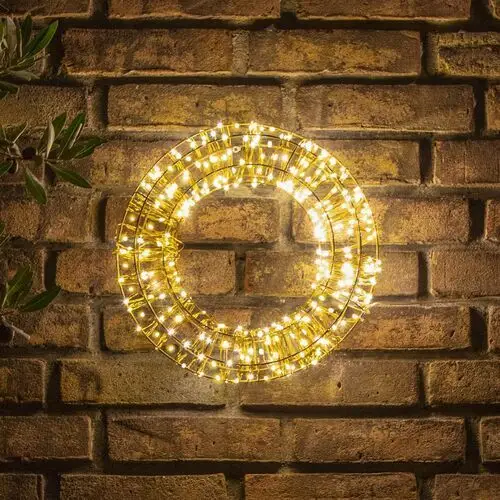 Christmas united wieniec świąteczny led, złoty, 400 diod led, Ø 30 cm