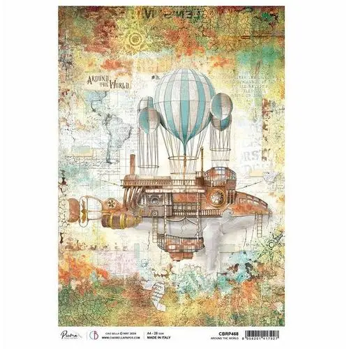 Ciao bella Papier ryżowy do decoupage a4 - around the world balony