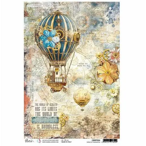 Papier ryżowy do decoupage a4 imagination balon steampunk Ciao bella