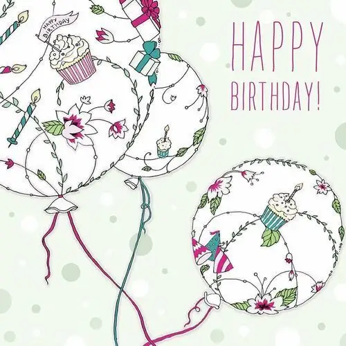 Karnet urodzinowy Swarovski, balony