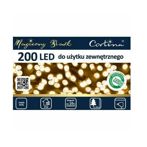 Cortina Lampki led 200 zewnętrzne ciepły biały poland