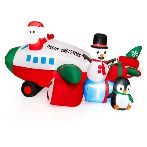 Dekoracja dmuchana świąteczny samolot Świętego Mikołaja