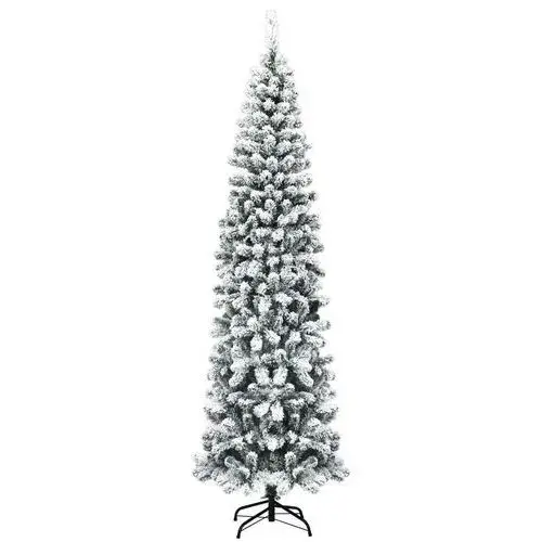 Costway Wysoka sztuczna choinka świąteczna z podstawą 225 cm