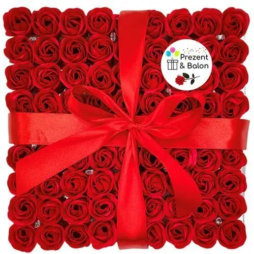 Czerwone Róże Mydlane Kwiaty Flower Box Główka Sztuczne Paczka 81