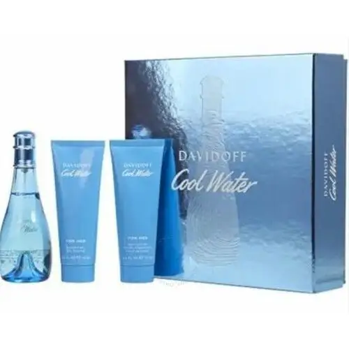 Davidoff cool water gift set for women (edt 100 ml + body lotion 75 ml + shower gel 75 ml)